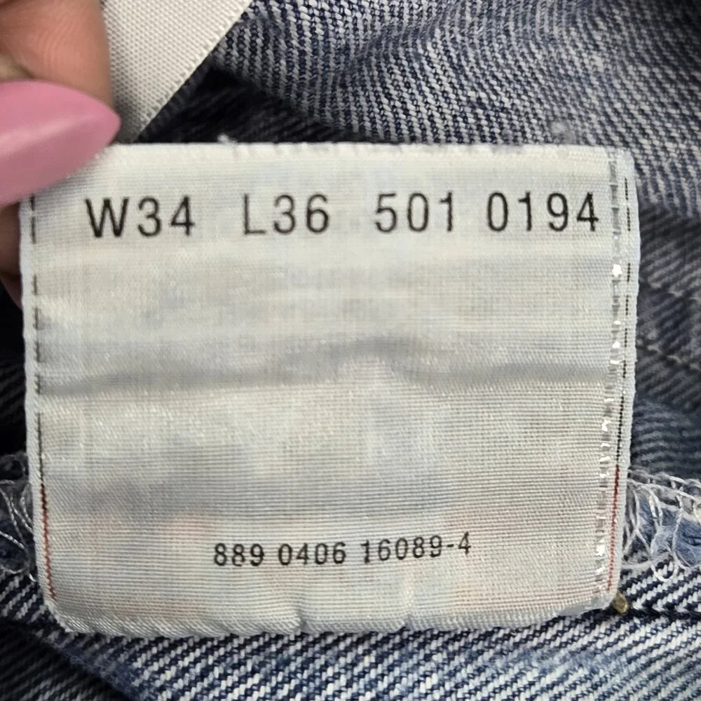 VINTAGE Levi's 501 Men Jeans 34X36 Blue Denim Y2K Original Fit Straight READ